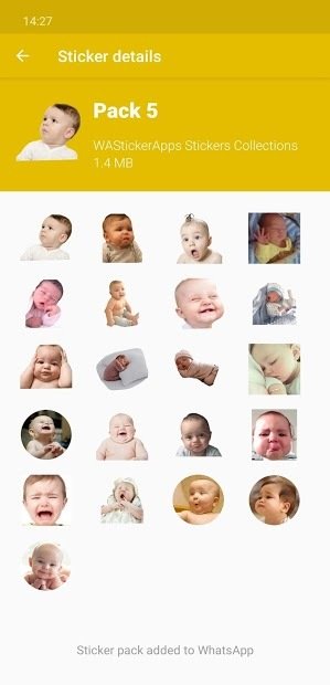 Descargar Stickers Caras De Bebes Divertidas Wastickerapps Apk Para Samsung Galaxy A31