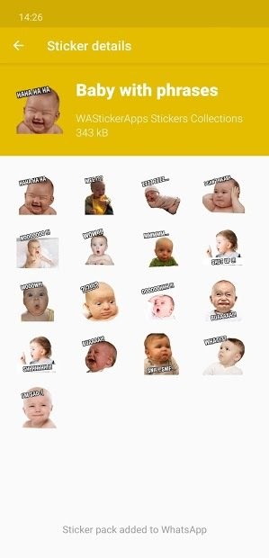 Descargar Stickers Caras De Bebes Divertidas Wastickerapps Apk Para Samsung Galaxy A31
